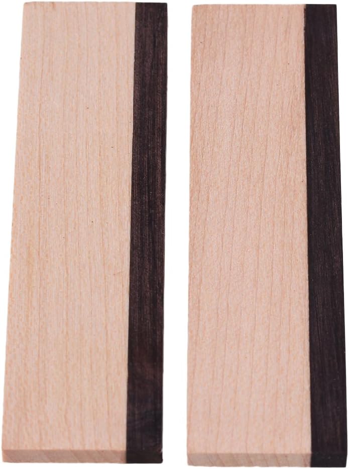 Yibuy 70x20x3.2mm Dobro Guitar Spider Bridge Blank Saddle Maple & Ebony Set of 2