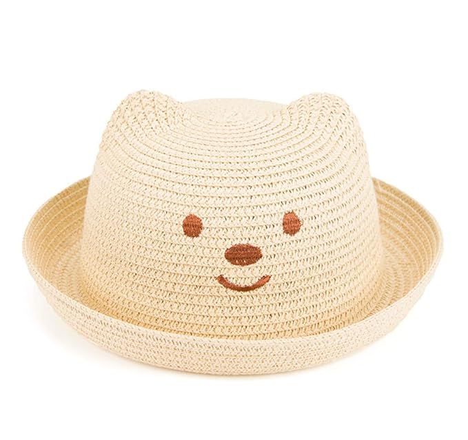 Wicemoon Kinder Hut Bär Form Strohhut Baby Sonnenschirm Hut Säuglingsbecken Hut Sonnenhut Strohhut Burst Beach Cap