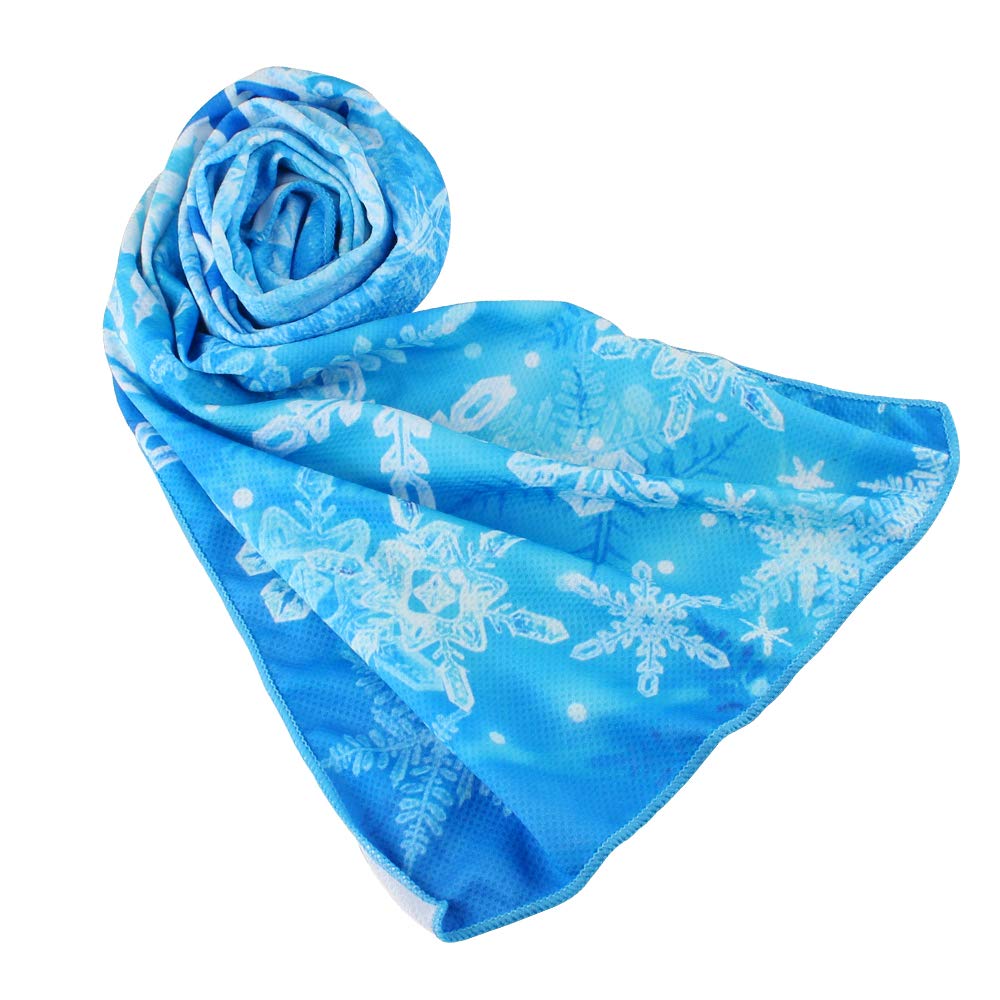 btcus4 Cooling Towel for Instant Relief Ice Cold Quickly Soft Breathable - Sports, Fitness, Yoga (Blue)