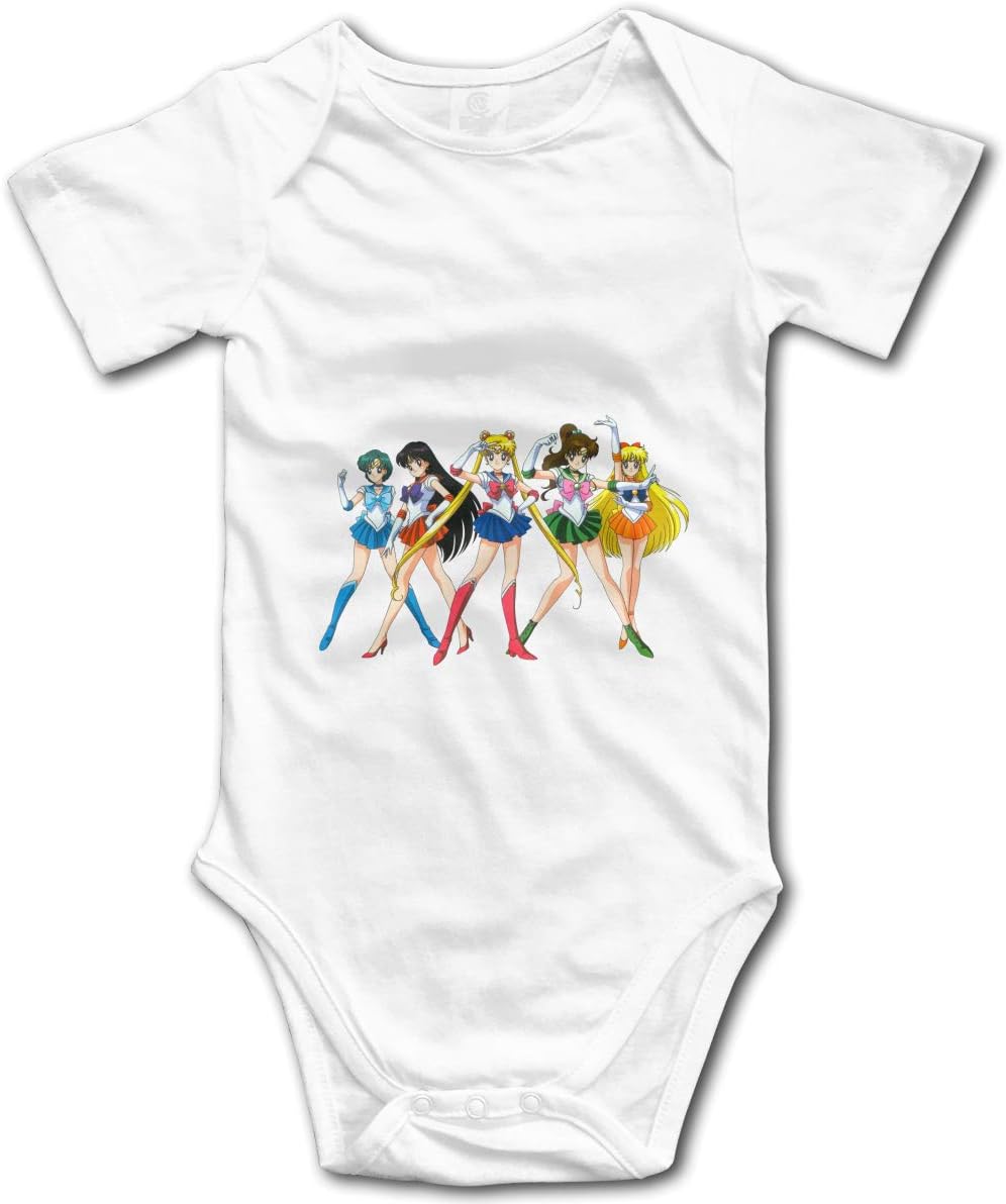 RQKTAKEJOK Baby Bodysuits Short Sleeve Infant Sailor Manga Moon Onesies Jumpsuit for Boys Girls