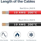 MMOBIEL 10 AWG 6mm² Red Black Silicone Battery Cable 2 x 2.5 m view 2
