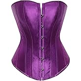 NUFIWI Corset Tops for Women Cincher Waist Bustier Shapewear Lace Up Boned Overbust Costume Tops