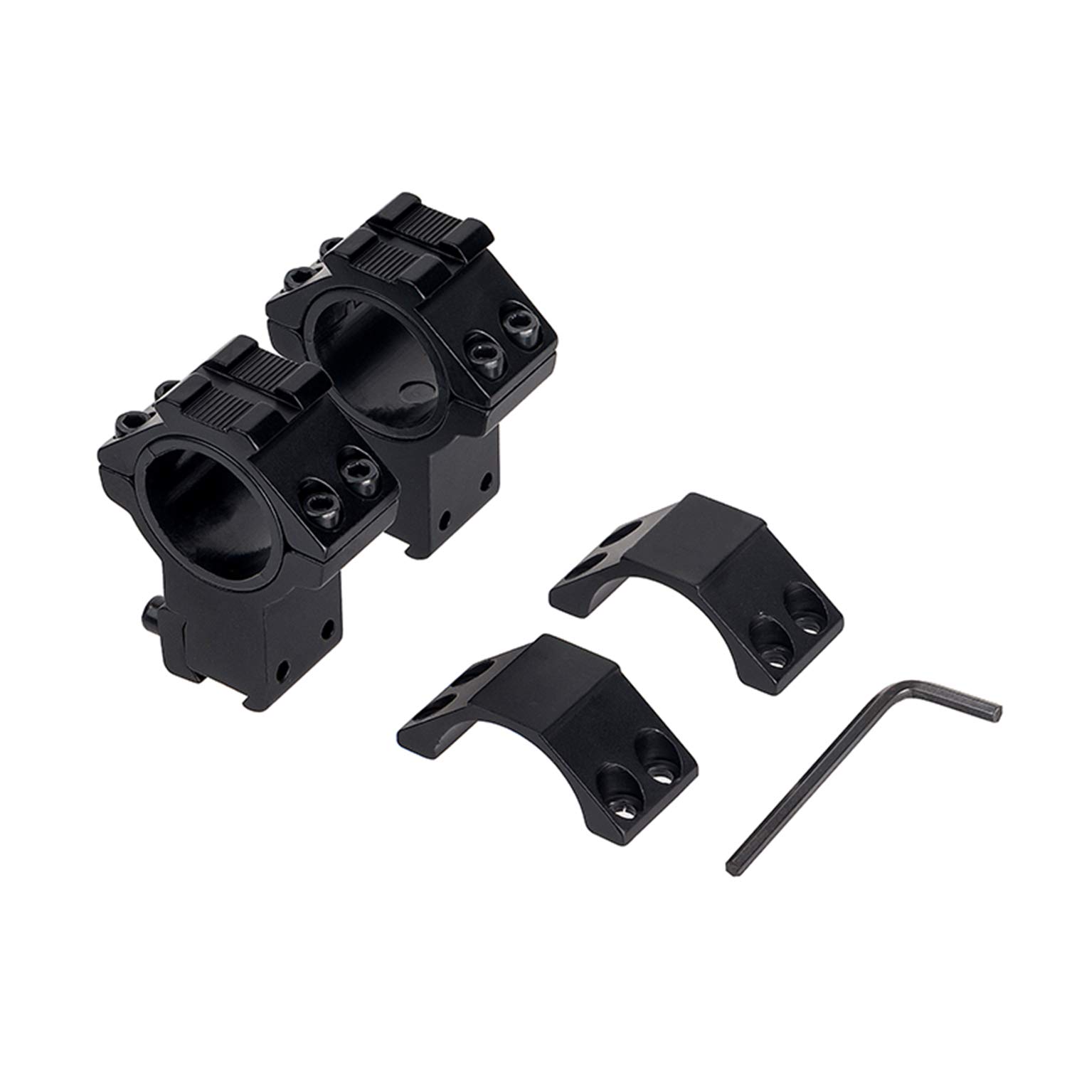 25.4/30/34mm Scope Rings, Medium/High Profile Scope Mounting Ring for 11/21mm Rail with Picatinny Top Rail Cover Heavy-Duty Screws, 2 Pack