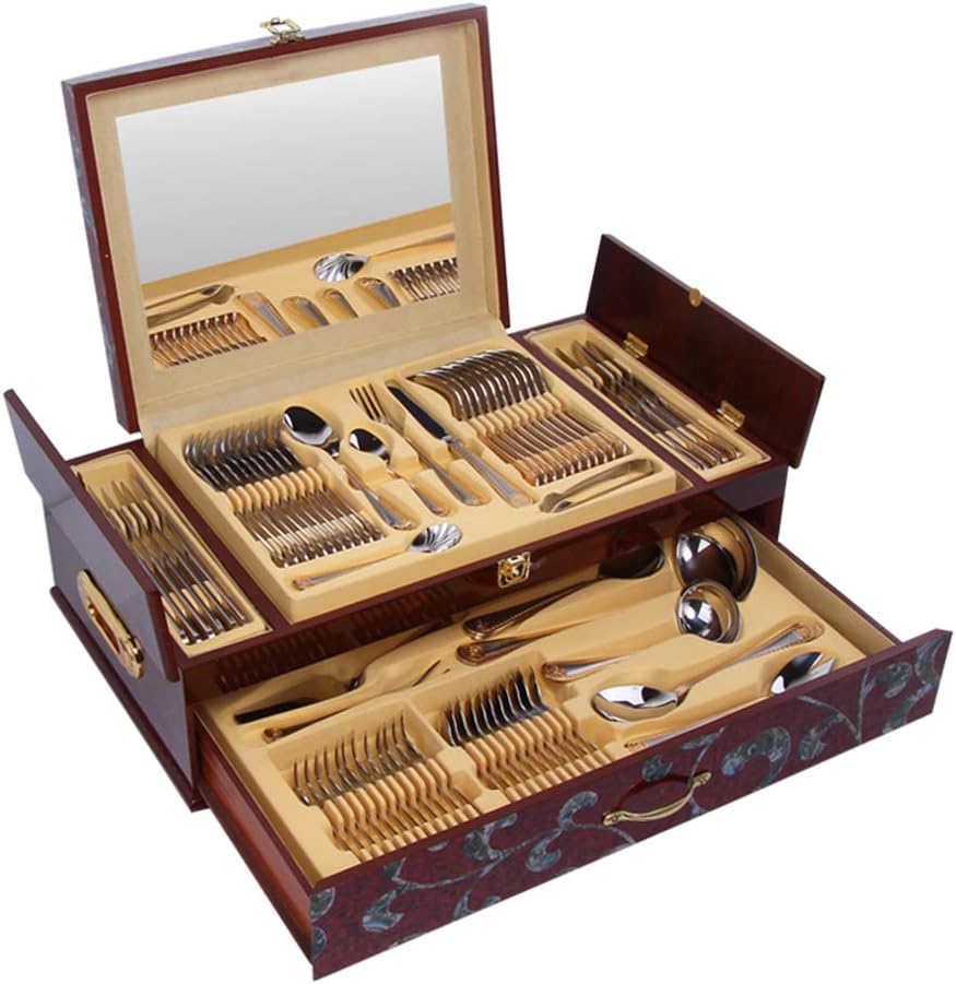 JZH-kitchen Estilo Europeo Set De Cubiertos Grandes 72 Piezas 15 Tipos