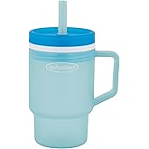 Infantino My 1st Tumbler, Durable Plastic Sippy Cup with Silicone Leak-Resistant Straw & Handle, for On-the-Go, BPA-Free Transition Cup, Moody Blue