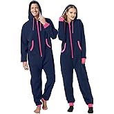 Unpifolov Men Women Jumpsuit Unisex Adult Home Pajamas Long Sleeve Hooded Zip Sportwear
