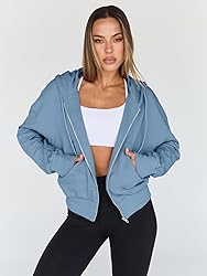 Trendy Queen Hoodies for Women Full Zip Up Cropped