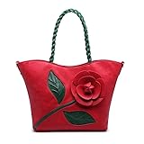 Moonwind Vintage PU Leather Rose Satchel Tote Women