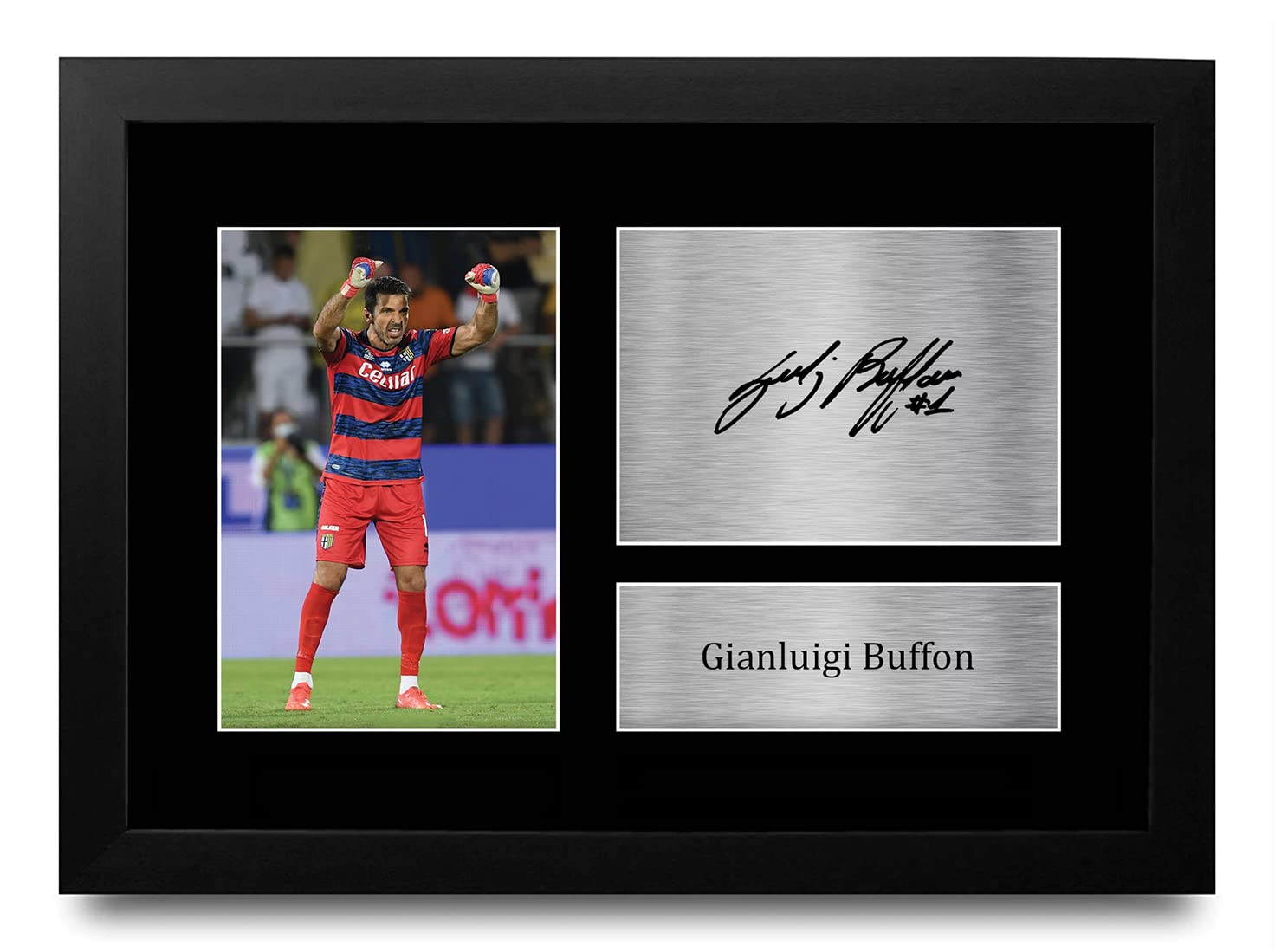 HWC Trading FR A4 Gianluigi Buffon Parma Gifts Printed Signed Autograph Picture for Football Fans and Supporters - A4 Framed
