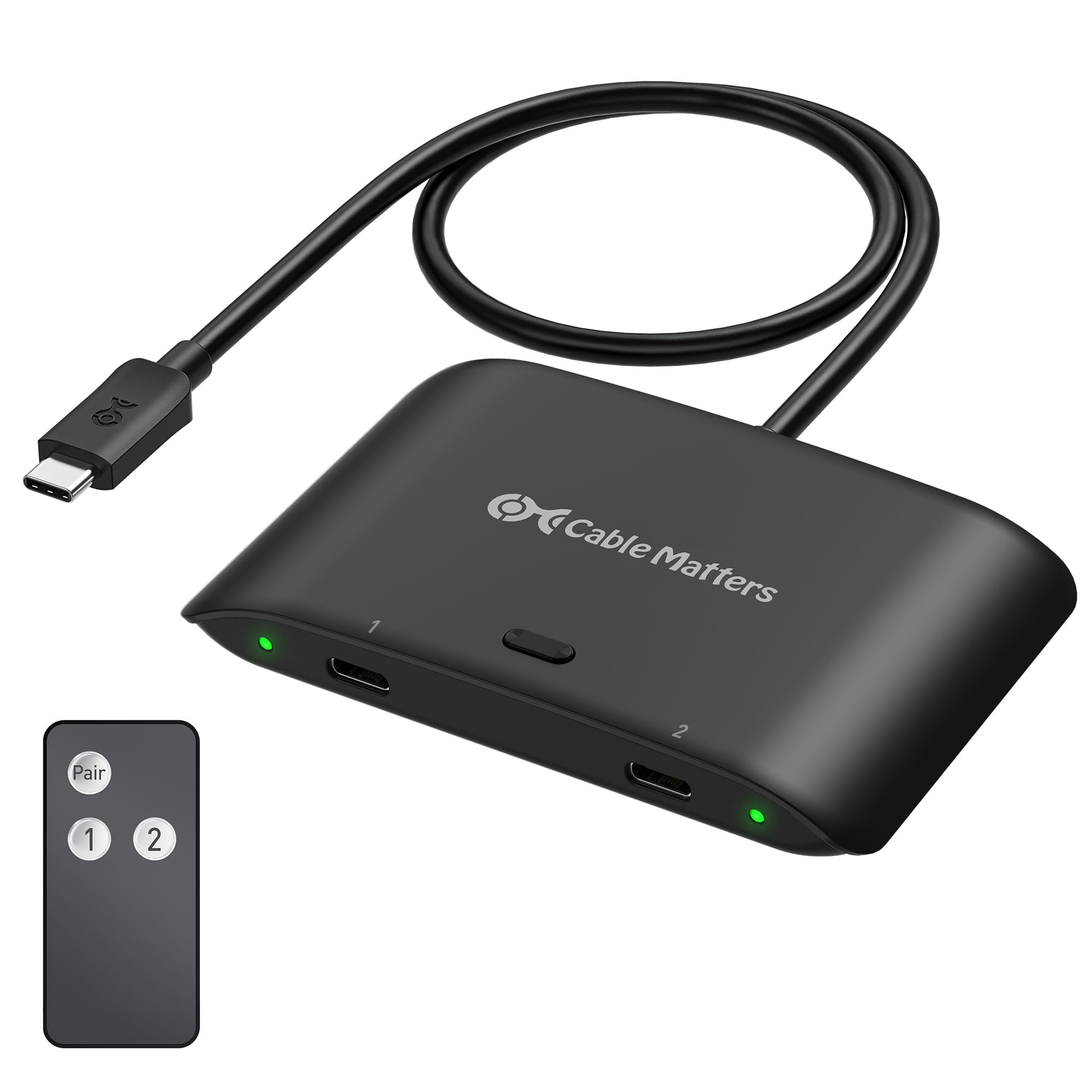 Photo 1 of Cable Matters 20Gbps USB C Switch for 2 Computers, Up to 8K@30Hz on Windows, 4K@60Hz on macOS, 140W PD, for Sharing a USB-C/Thunderbolt 4 Monitor or Dock (Not Work with Captive Cable Docks), Black