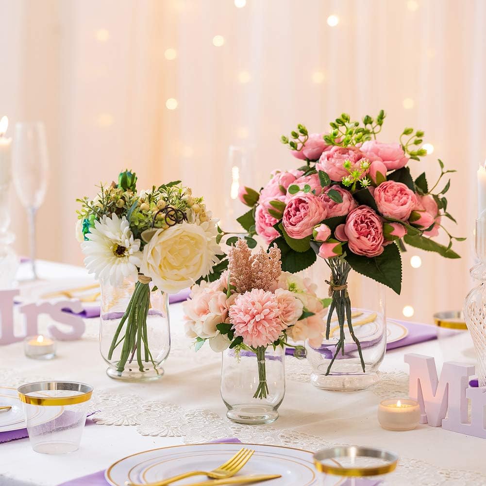 Glass Candle Holder 1 Set(3Pcs) Hurricane Candleholder Multiple Uses for Pillar Votive Tealight Floating Candle, Flower Vase, Terrarium Planter – Perfect as a Wedding Centerpieces Home Decoration: Kitchen & Dining
