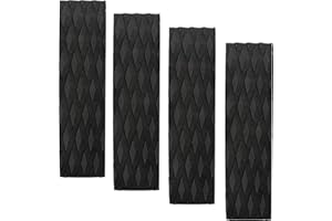 NONE BRANDED Surfboard Traction Pads, 4Pieces Black Surfing Front Traction Anti-Slip Pad for Surfboards, Skimboards, Shortboards, Longboards and Kayak