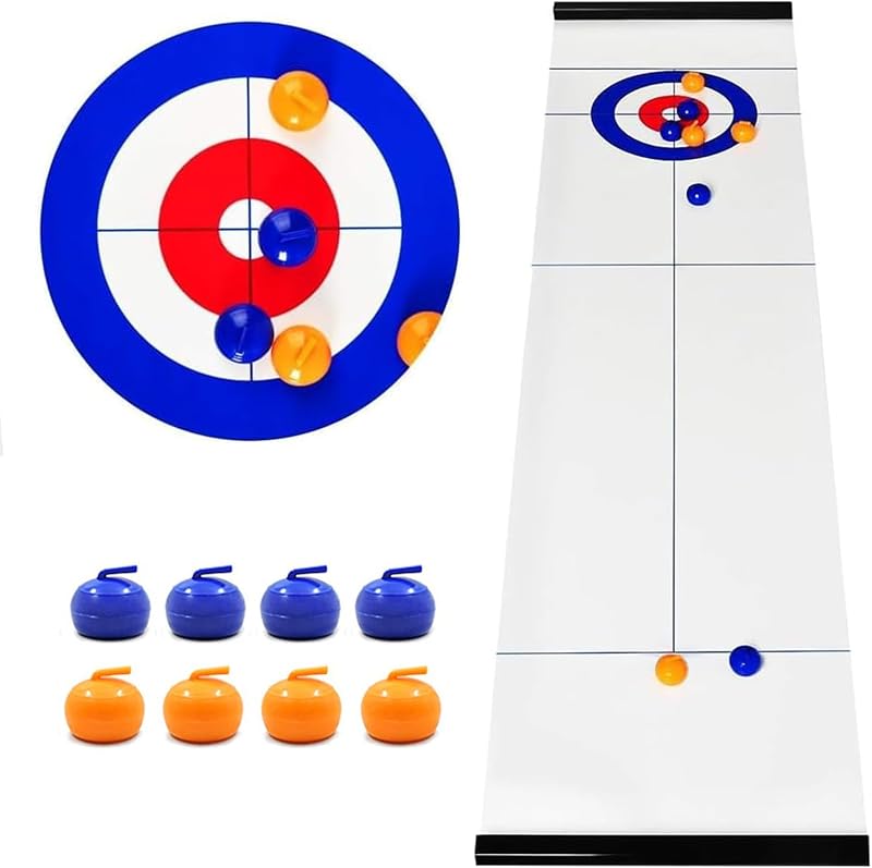 MEETOZ Curling Tabletop Game Indoor Garden Fun Family 10 Stones