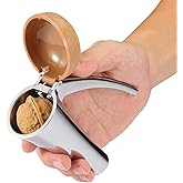 iziusy Nut Cracker, Heavy Duty Nutcracker, Nutcracker Tool with Long Leverage & Spring Return and Brown Lid