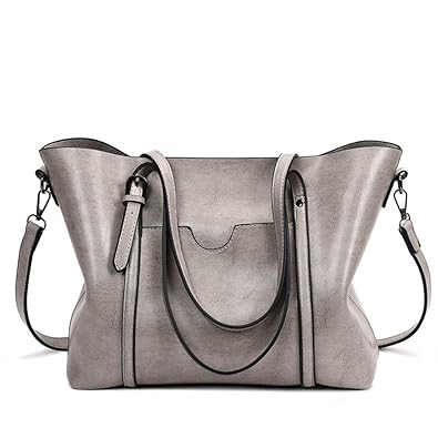 Women Handbag, ISHOWDEAL PU Leather Vintage Style Casual Satchel Women Top Handle Satchel Handbags Bag Shoulder Hobo Messenger Bag Tote Purse