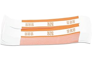COIN-TAINER Pap-R Products Currency Straps, Orange, $50 in Dollar Bills, 1000 Bands/Pack