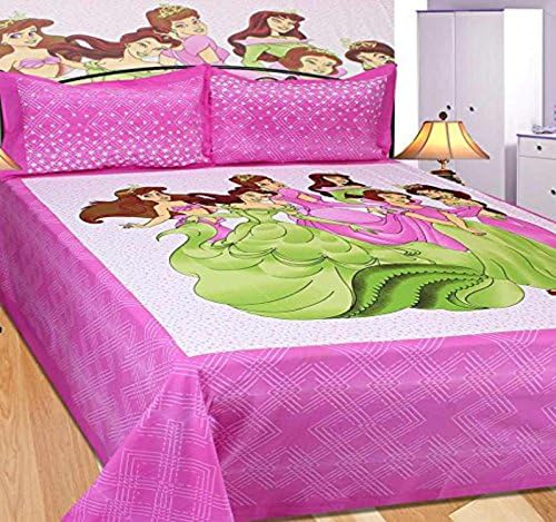 KHF Cotton 140 TC Bedsheet (Double_Pink)
