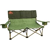 Kelty Low Loveseat 2 Person Double Camping Chair (Low Height/Dill) | Low Height Seat, Comfortably Fits 2 Adults, Slight Recli