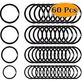 Selizo 60 Pieces Black Split Key Rings for Home Car Keychains