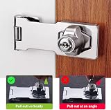 ADERTOS 3 Inch Keyed Hasp Lock with Staple and Keys Heavy Duty Zinc Alloy view 5