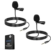 NEEWER 2 Pack Lavalier Lapel Microphone, Clip Lav Mics for Transmitter, CM5 | Compatible with DJI Wireless Mic Transmitters Rode GO II 2, Omnidirectional Condenser, Wired, for Stage, YouTube, Streaming