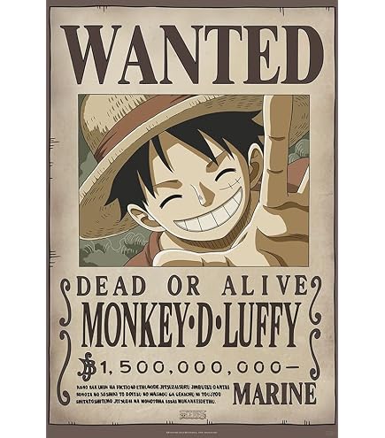 Amazon.com: One Piece - Anime/Manga Poster (Wanted Dead Or Alive