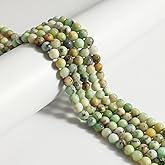 60pcs 6mm Natural Chrysoprase Beads Gemstone Beads Round Loose Beads for Jewelry and Bracelets Making