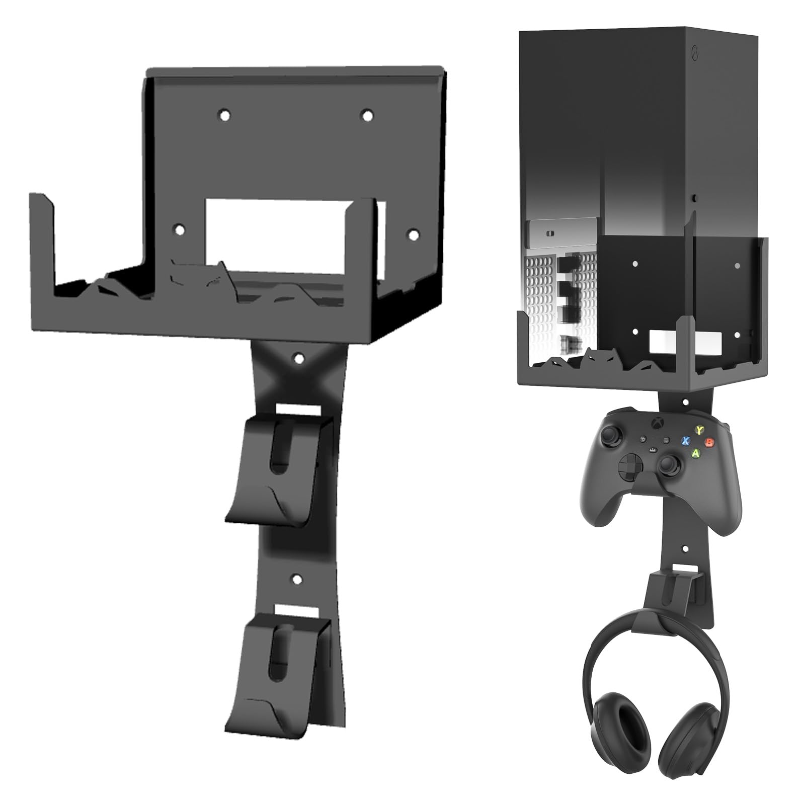 Photo 1 of BracNova Wall Mount Kit for Xbox Series X-Steel Wall Mount Shelf Stand with Detachable Controller Holder and Headphone Hook-Safely Store Your Xbox X Console Near or Behind Your TV