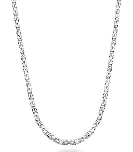 Amazon.com: Savlano 925 Sterling Silver 9mm Italian Flat Byzantine