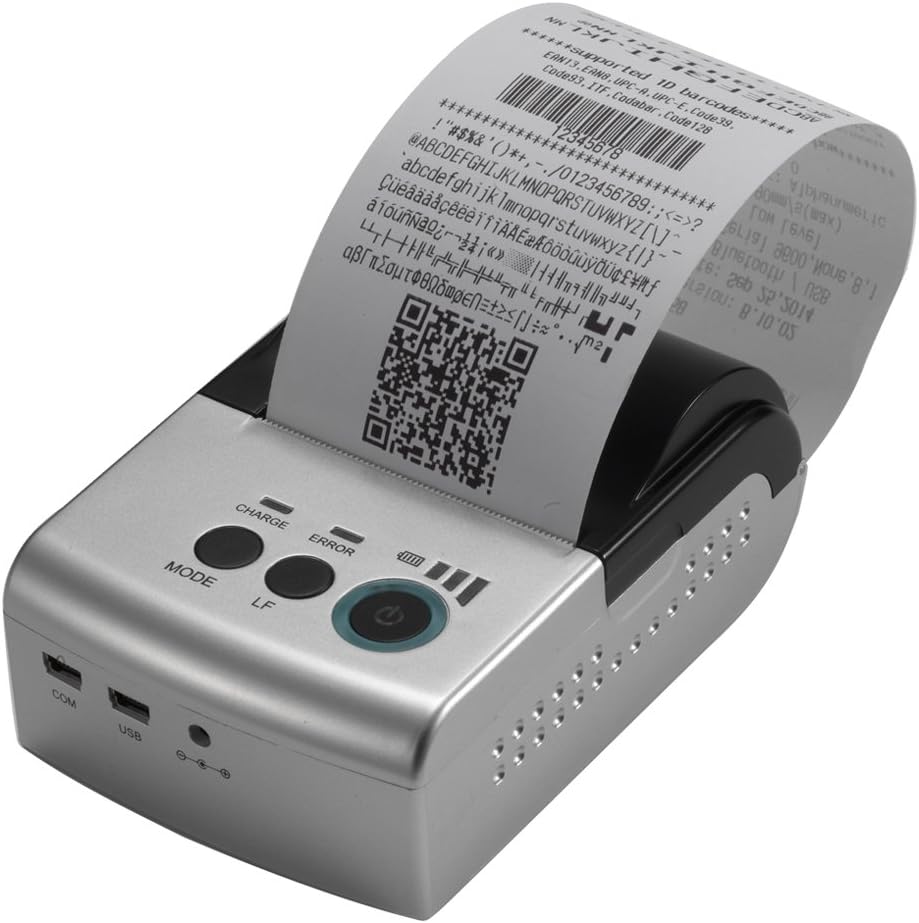 EastRoyce 2 Inch Portable Thermal Receipt Printer ER-58AI 58mm Bluetooth Mini Wireless Mobile Receipt Printer with Carrying Pouch & Rechargeable Battery for Small Business & Enterprise Application
