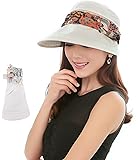 iHomey Roll up Wide Brim Sun Visor UPF 50+ UV Protection Sun Hat with Neck Protector