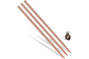 GOUNENGNAIL 10FT Ground Rod, 5/8'' Full Size Copper Clad Carbon Steel, 254um (UL-467 Standard) Red Copper Coating with Silico
