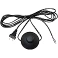 E-outstanding Black Foot Pedal Push Switch Round Button Inline Lamp Light On-Off Control Footswitch with 1.8m Cable and Wire Plug