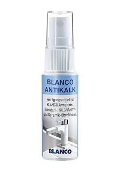 BLANCO Antikalk | für Armaturen, Edelstahl-, Silgranit- und Keramik-Oberflächen | 1 Sprühlfasche 30 ml | 520523
