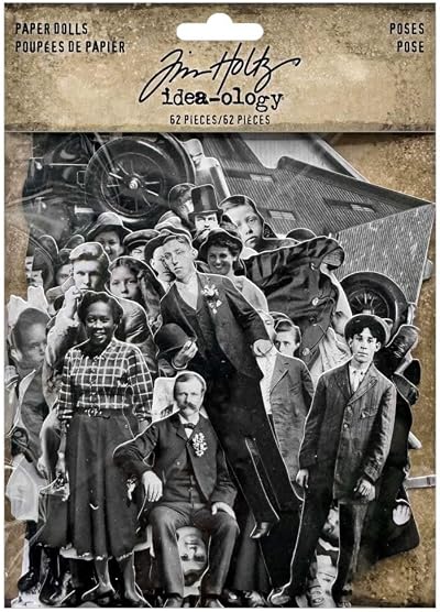 Tim Holtz Idea-ology Paper Dolls Poses 62 Pieces Collage Mixed Media Crafting