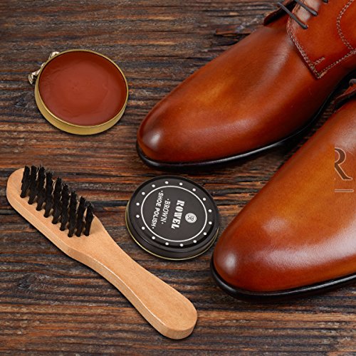 Shoe Care Kit Travel Shoes Shine Brush Polish Kit with PU Leather Sleek Elegant Case 10-Piece