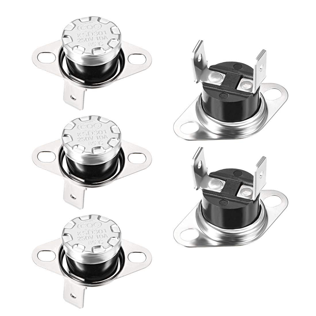 sourcing map KSD301 Thermostat 85°C/185°F Normally Open N.O Adjust Snap Disc Temperature Switch for Microwave,Oven,Coffee Maker 5pcs
