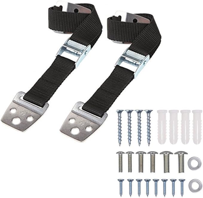 2 Pack AntiTip Furniture Straps Flat Screen Safety Straps Heavy Duty