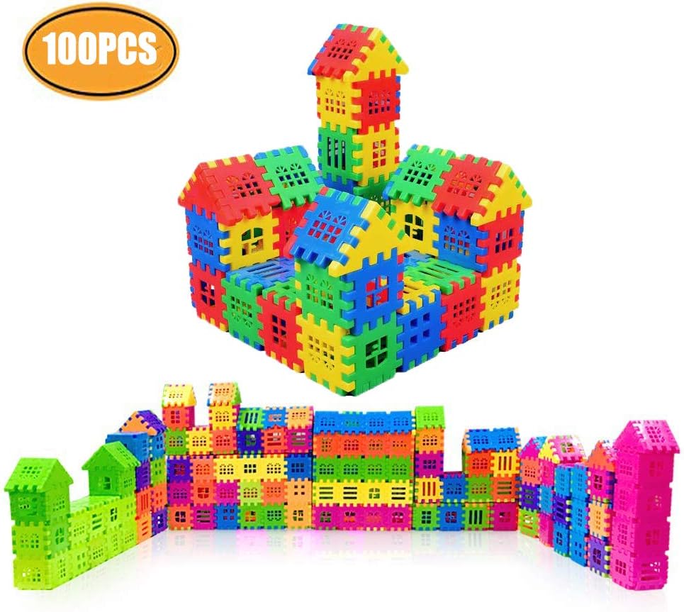 Building Blocks Builder Bricks Preschool Building Sets Classic Construction Toy for Kids Children (100 Piece)