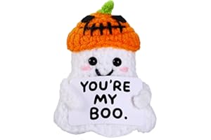 VANLOVEMAC Halloween Boo Basket Stuffers for Women Him, Gifts for Boyfriend Girlfriend, You're My Boo Handmade Crochet Ghost Gifts, Halloween Basket Gift for Husband Wife Anniversary Birthday Gift Idea