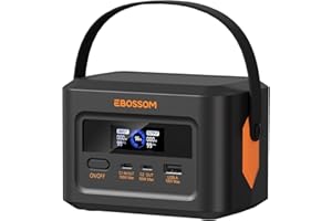 EBOSSOM Portable Power Station 99.2Wh Power Bank, LiFePO4 Battery Solar Generator, 1.2H Fast Recharging, 100W Max PD Charging for Laptop Phone Travel Camping Outdoor Emergency