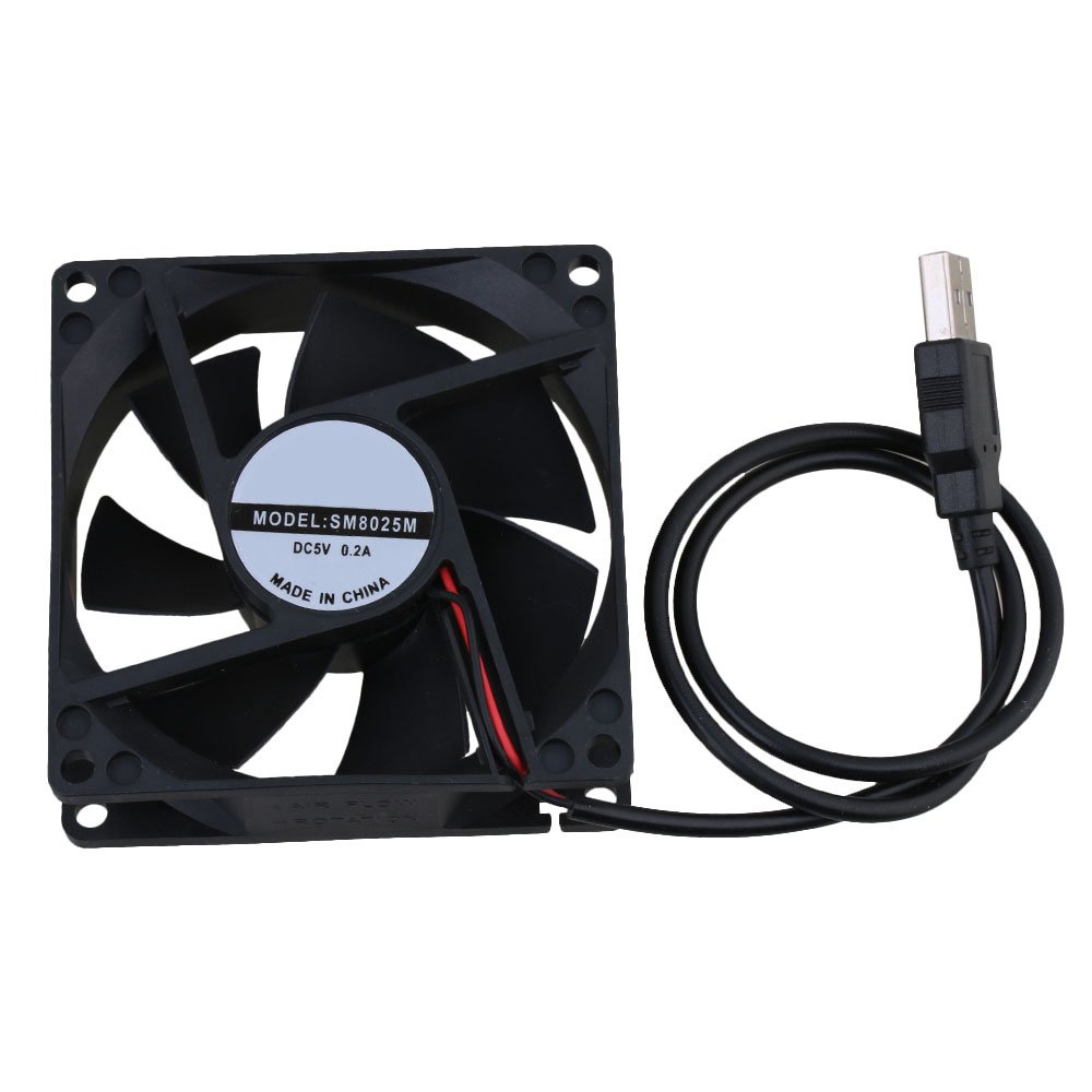 BQLZR 5V Black 8CM 8025 USB Silent Power Ball Bearing Computer Case Cooling Fan for Computer Case CPU Cooler