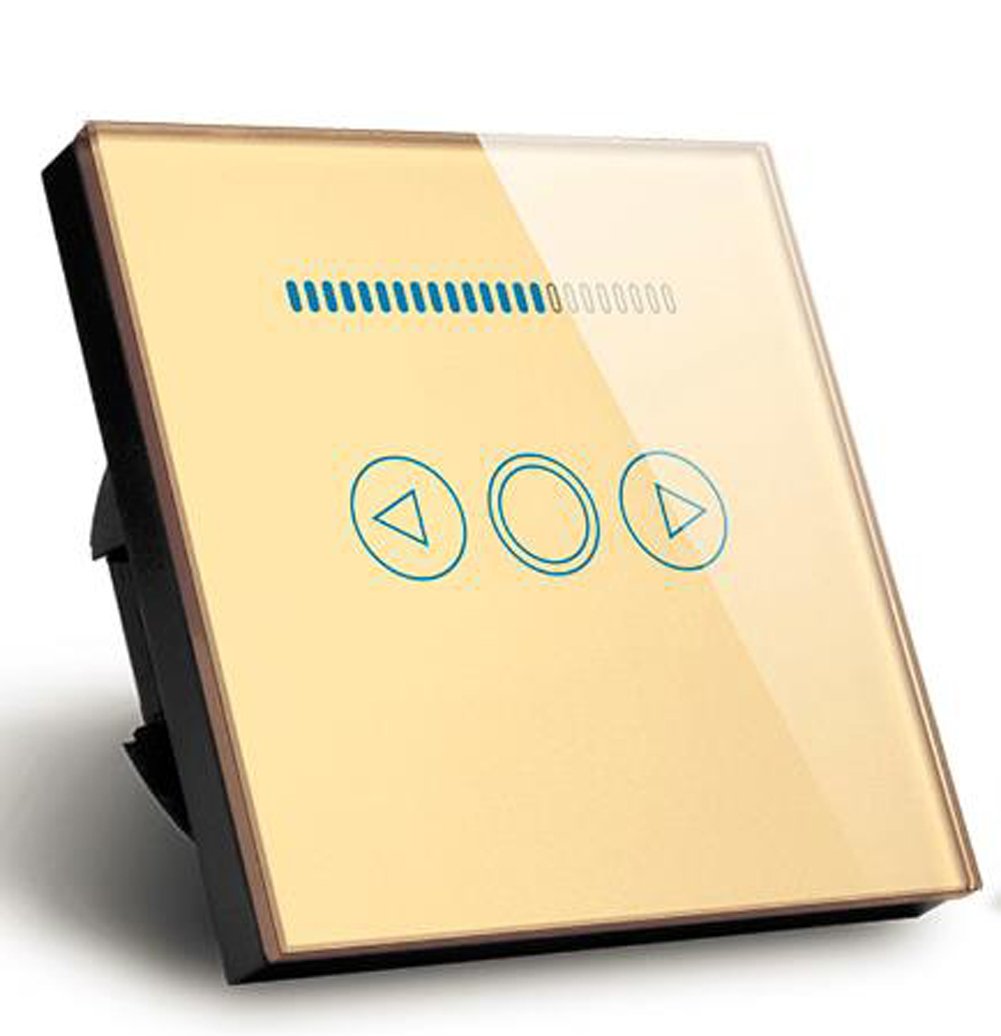 500 W LED Dimmer Switch with Tempered Glass Touch Screen European Standard, gold