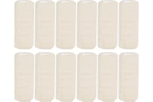 ALVABABY 12PCS Newborn Cloth Diaper Inserts - 4 Layers, Reusable, Overnight 12SMB