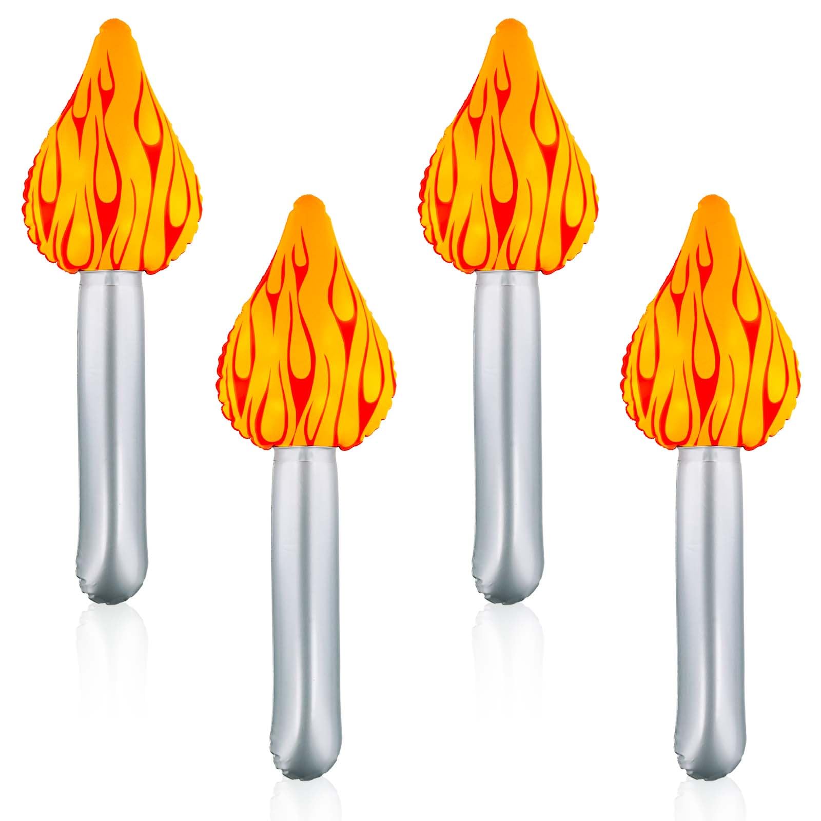 4pcs Inflatable Torch Fun, Torch Prop Inflates Torch Toy for Halloween Medieval Cosplay Sports Competition Party Decorations