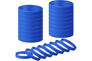 kymqlyw 24 Pcs Plain Silicone Rubber Bracelets Solid Color Rubber Wristbands Sports Elastic Rubber Bands for Stretch Silicone Wristband Wrist Bands for Women Men Teen Part Decorations Gifts (Blue)