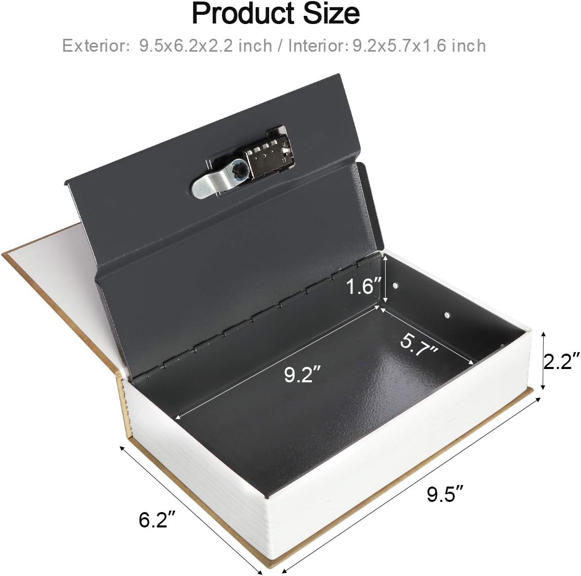 Jssmst Diversion Book Safe with Combination Lock, Secrect Hidden Safe Lock Box Large, SMBS020 Rome - - 