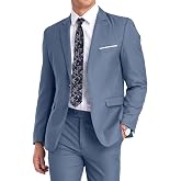 Fxzpiodi Men's Slim Fit 2 Piece Suit,2 Button Solid Formal Wedding Set | Classic Fit 2 Button Suit Jacket and Pants,Adjustable Waist,for Business,Wedding Party,Prom Tux Formal Occasions