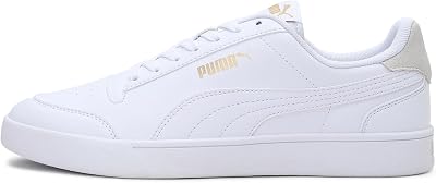 Unisex Puma Shuffle Sneaker, Puma White-Puma White-Puma Team Gold, 38 EU