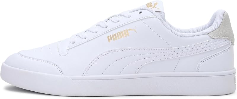 Unisex Puma Shuffle Sneaker, Puma White-Puma White-Puma Team Gold, 38 EU